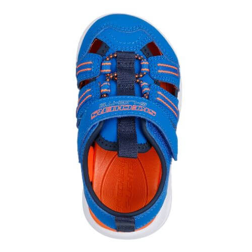 Sandale copii baieti cu LED din textil Skechers, Albastru - 407033-BLNV [5]