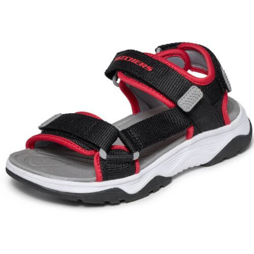 Sandale copii baieti din material textil Skechers, Negru - 407013-BKRD [5]