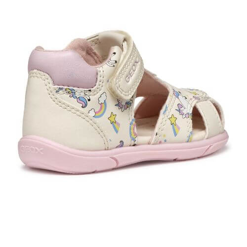 Sandale copii fete din material sintetic Geox, Crem - B556FB_000BC_C0175 [8]