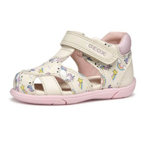 Sandale copii fete din material sintetic Geox, Crem - B556FB_000BC_C0175 [4]