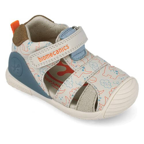 Sandale copii baieti din piele Biomecanics, Alb - 262125-B695 [2]