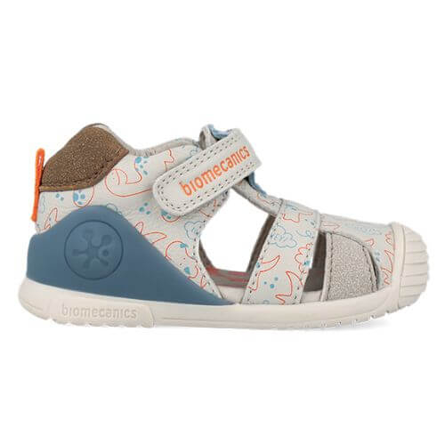 Sandale copii baieti din piele Biomecanics, Alb - 262125-B695 [3]