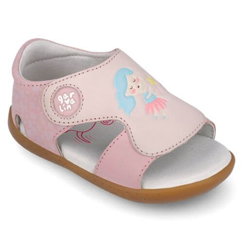 Sandale copii fete din piele Garvalin, Roz - 262328-A032 [3]