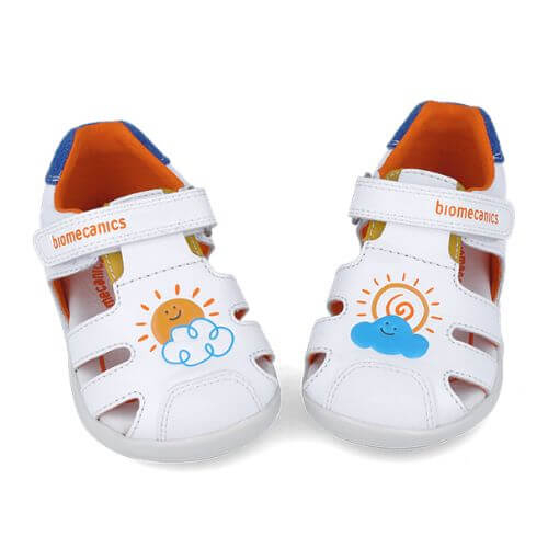 Sandale copii baieti calapod lat din piele Biomecanics, Alb - 252166-B057 [2]
