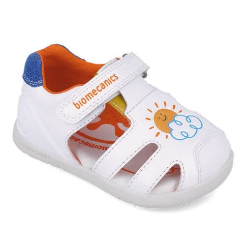 Sandale copii baieti calapod lat din piele Biomecanics, Alb - 252166-B057 [3]