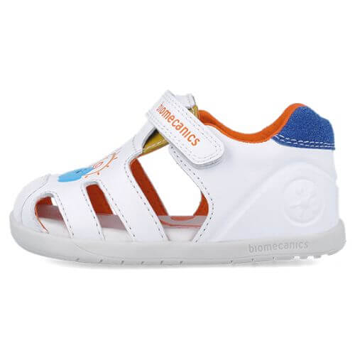 Sandale copii baieti calapod lat din piele Biomecanics, Alb - 252166-B057 [5]