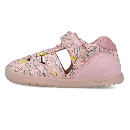 Sandale copii fete calapod lat din textil Biomecanics, Roz - 252193-A032 [4]