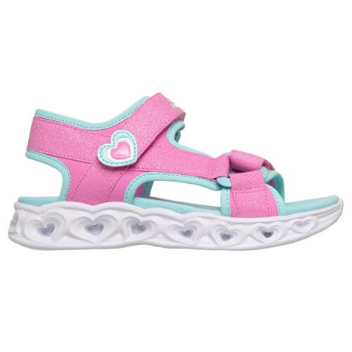 Sandale copii fete cu LED din material sintetic Skechers, Roz - 303114-PKTQ [4]