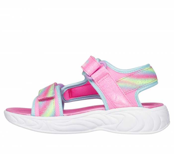Sandale copii fete cu LED din material sintetic Skechers, Roz - 303107-PKMT [5]