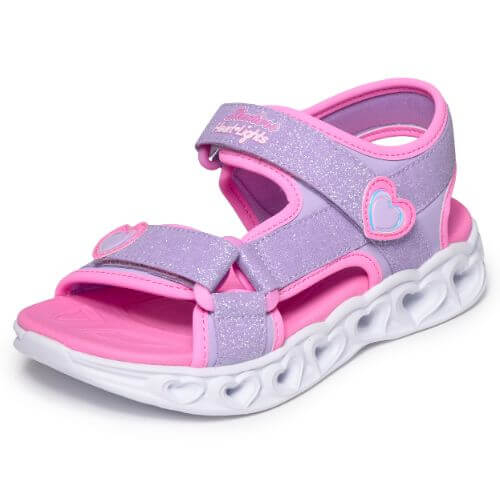 Sandale copii fete cu LED din material sintetic Skechers, Mov - 303114-LVPK [3]