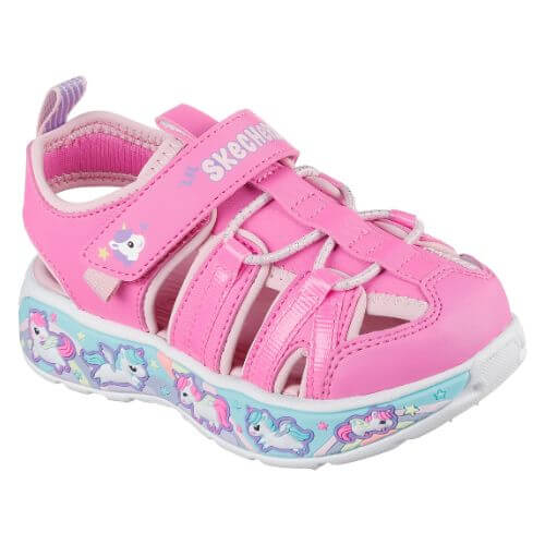 Sandale copii fete din material sintetic Skechers, Roz - 303162-PKLP [2]