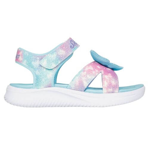 Sandale copii fete cu LED din textil Skechers, Albastru - 303109 [2]