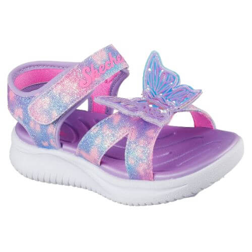 Sandale copii fete cu LED din textil Skechers, Lavanda - 303109-LVMT [2]