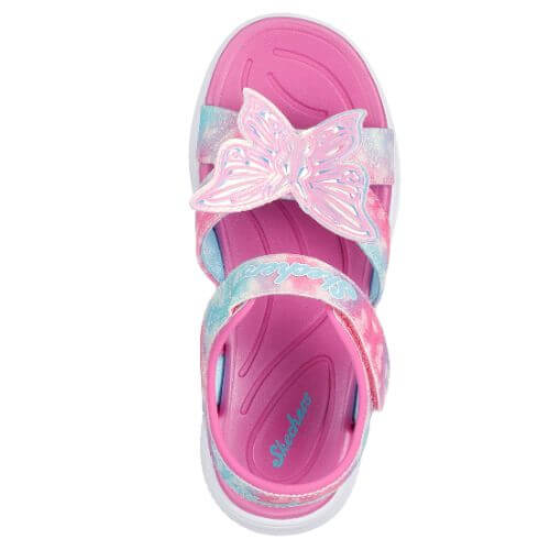 Sandale copii fete cu LED din textil Skechers, Roz - 303109-PKMT [3]