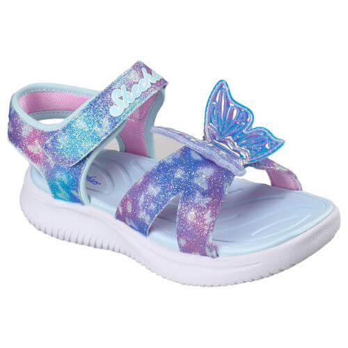 Sandale copii fete cu LED din textil Skechers, Albastru - 303109-BLMT [2]