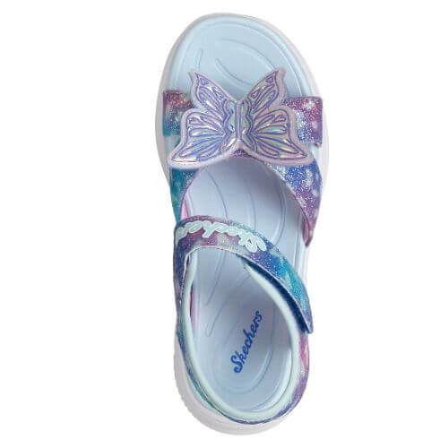 Sandale copii fete cu LED din textil Skechers, Albastru - 303109-BLMT [3]