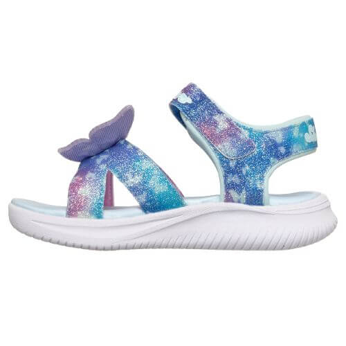 Sandale copii fete cu LED din textil Skechers, Albastru - 303109-BLMT [4]