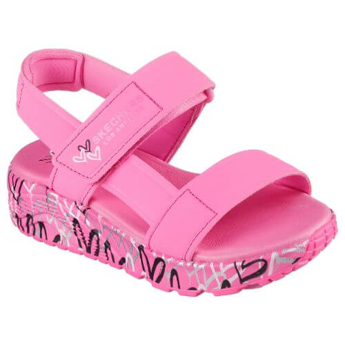 Sandale copii fete din material sintetic Skechers, Roz - 314094-HPMT [2]