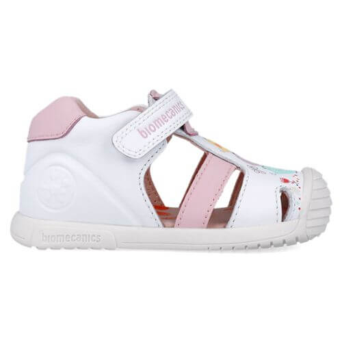 Sandale copii fete din piele Biomecanics, Alb - 252106-B050 [2]