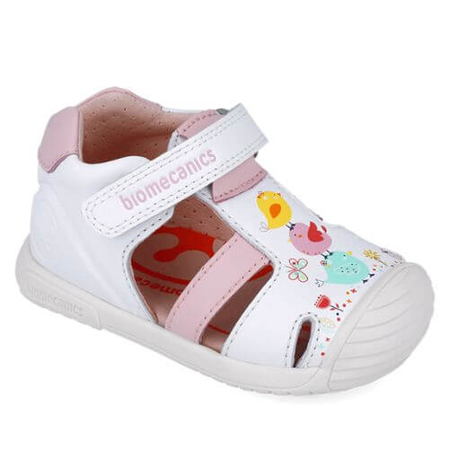 Sandale copii fete din piele Biomecanics, Alb - 252106-B050 [3]