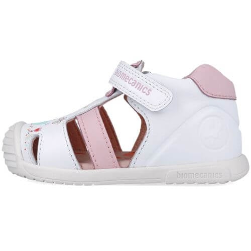 Sandale copii fete din piele Biomecanics, Alb - 252106-B050 [4]