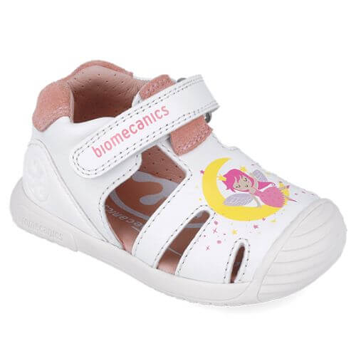 Sandale copii fete din piele Biomecanics, Alb - 252111-A050 [4]