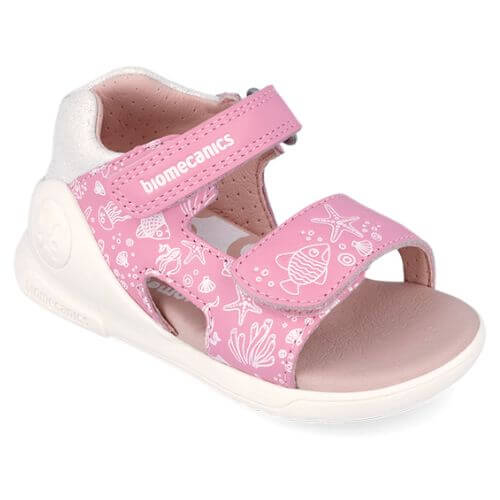 Sandale copii fete din piele Biomecanics, Roz - 262142-B711 [2]