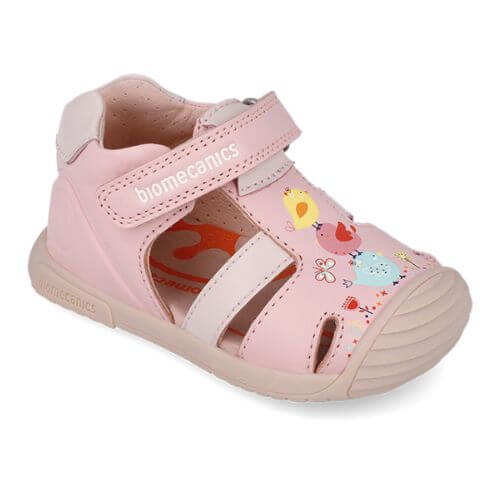 Sandale copii fete din piele Biomecanics, Roz - 252106-A032 [2]