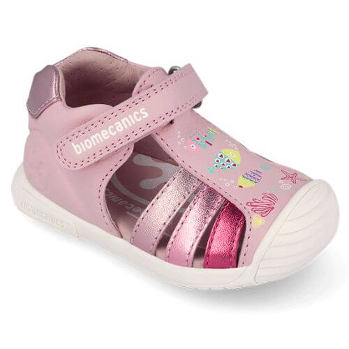 Sandale copii fete din piele Biomecanics, Roz - 262109-A032 [2]