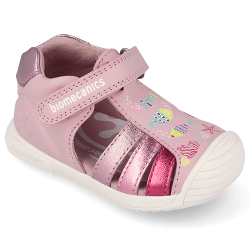 Sandale copii fete din piele Biomecanics, Roz - 262109-A032 [3]