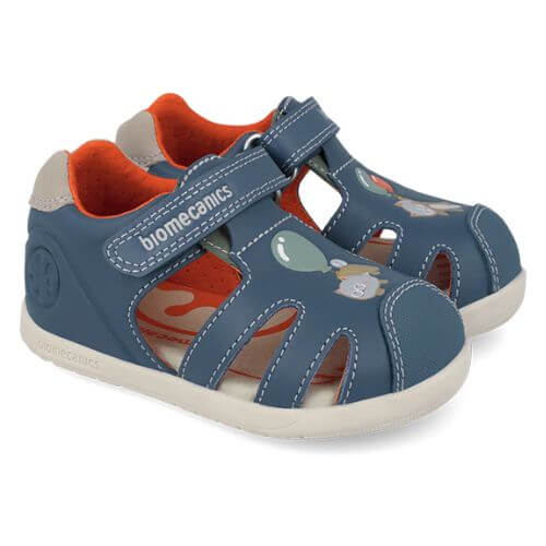 Sandale copii baieti din piele Biomecanics, Albastru - 262167-A556 [2]