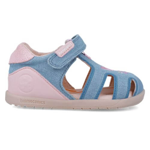 Sandale copii fete calapod lat din textil Biomecanics, Albastru - 252191-A371 [2]