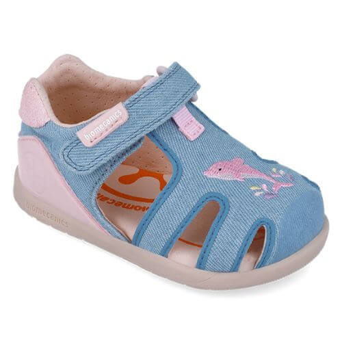 Sandale copii fete calapod lat din textil Biomecanics, Albastru - 252191-A371 [4]