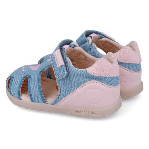 Sandale copii fete calapod lat din textil Biomecanics, Albastru - 252191-A371 [5]