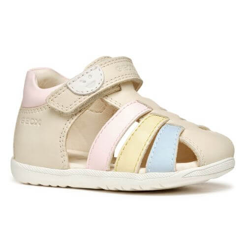 Sandale copii Machia fete din piele naturala Geox, Crem - B254WB_08502_C1M2M [2]