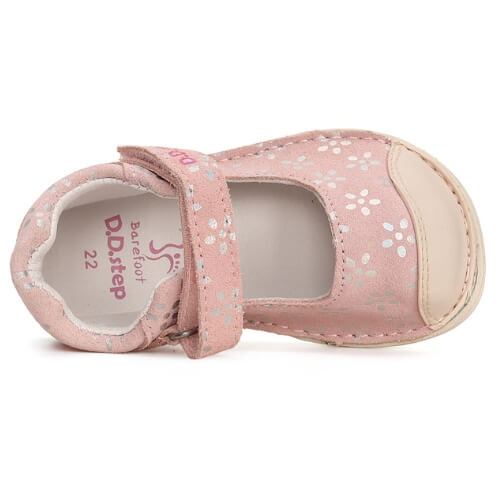 Sandale copii fete Barefoot din piele DD Step, Roz - H085-41651 [4]