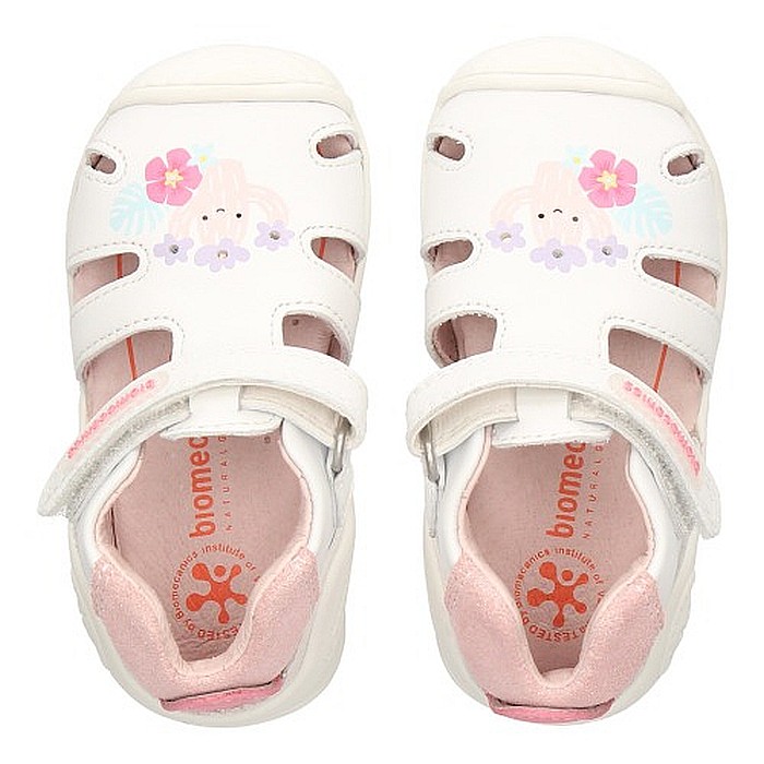 Sandale copii fete din piele Biomecanics, Alb - 212106 [4]