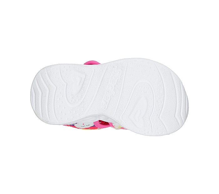 Sandale copii fete cu LED din textil Skechers, Roz -302977 HPMT [2]