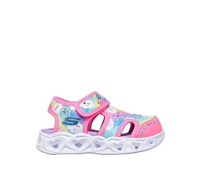 Sandale copii fete cu LED din textil Skechers, Roz -302977 HPMT [4]