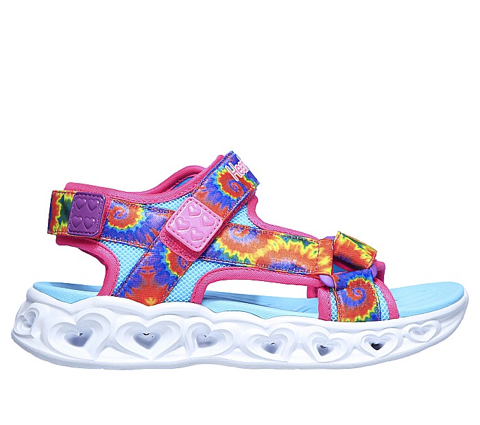Sandale copii fete cu LED din textil Skechers, Roz - 302160 [2]