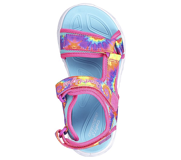 Sandale copii fete cu LED din textil Skechers, Roz - 302160 [4]