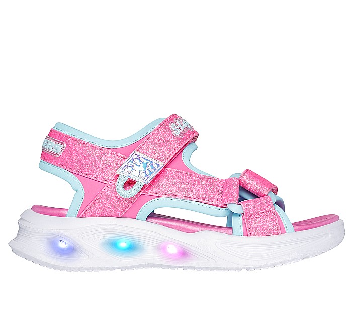 Sandale copii fete cu LED din textil Skechers, Roz - 303024 [2]