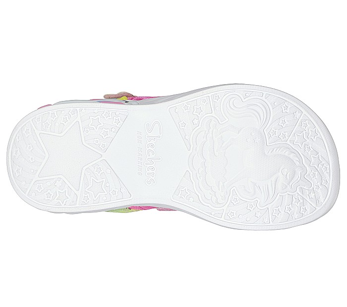 Sandale copii fete cu LED din textil Skechers, Roz - 302682 [5]