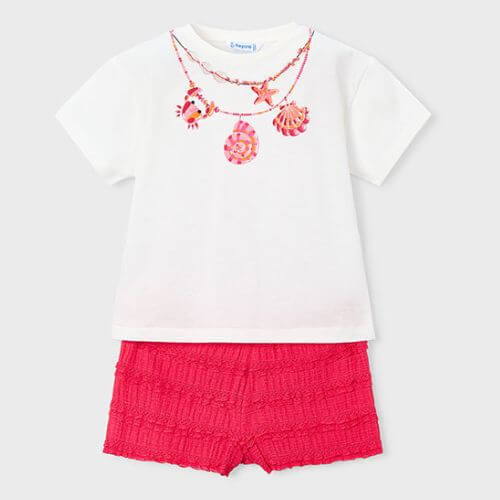 Set din 2 piese pentru fete Mayoral, Alb-Rosu - 3231-75 [2]