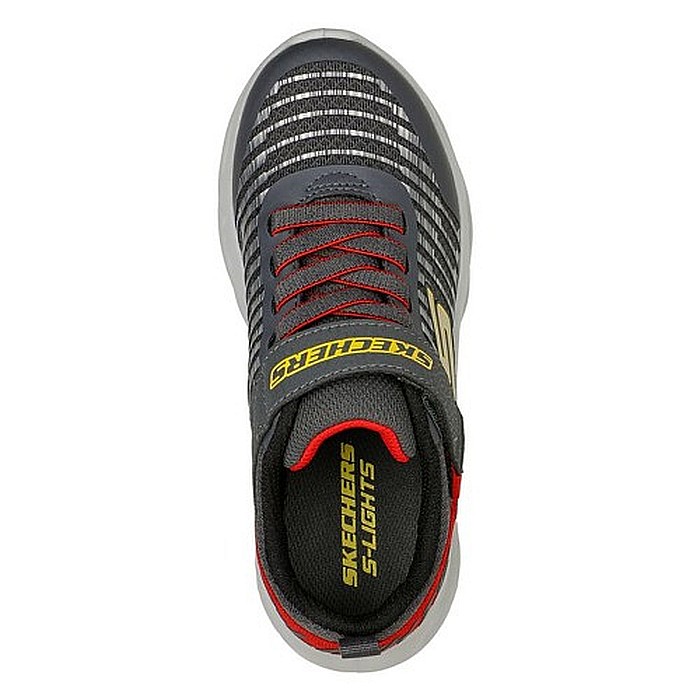 Pantofi copii baieti cu LED din textil Skechers, Gri -  401650L [3]