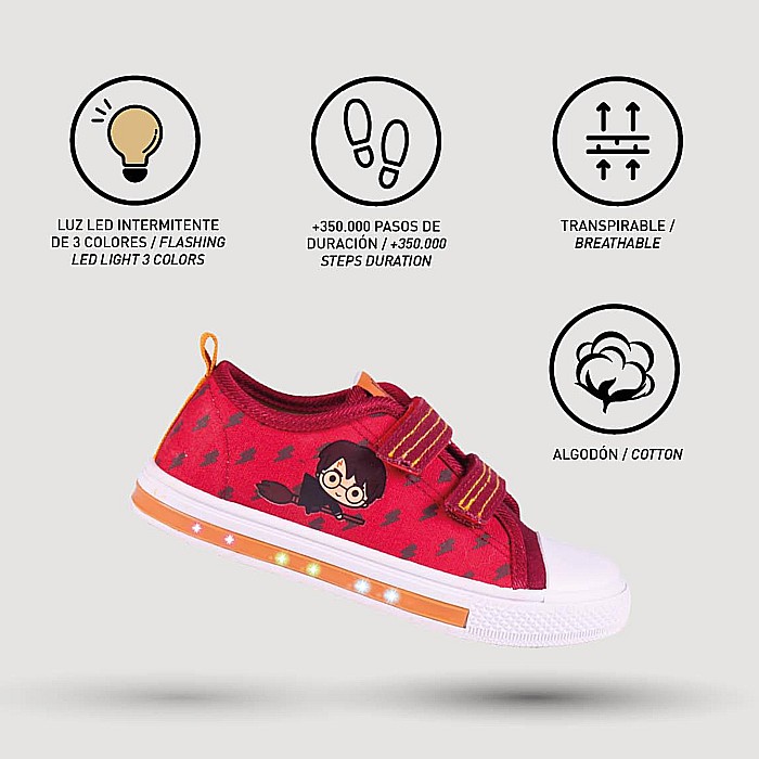Pantofi copii baieti Harry Potter cu LED din textil Cerda, Rosu - 2300004714 [5]