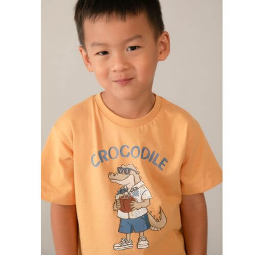 Tricou crocodil pentru baieti Mayoral, Peach - 3062-31 [2]