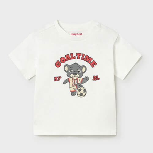 Tricou din bumbac pentru baieti Mayoral, Cream - 1007-78 [3]