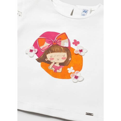 Tricou din bumbac pentru fete Mayoral, Alb - 1079-90 [2]