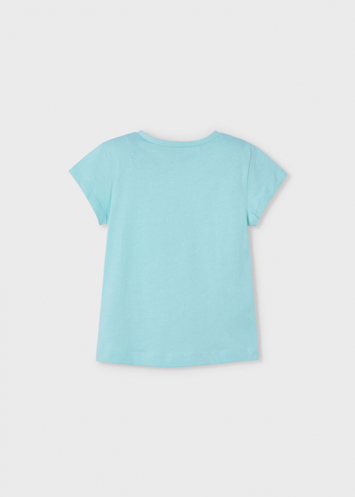 Tricou din bumbac pentru fete Mayoral, Albastru - 3014-031 [5]